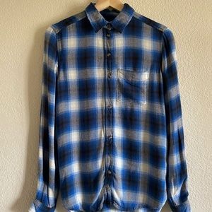 AEO - ahhmazingly soft blue flannel, XXS